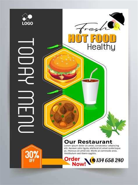 Restaurant Delicious fast food Flyer Design. Today's Menu Chinese Meal ...