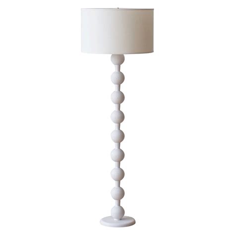 Black Oak Modern Hugo Barbell Floor Lamp, Belgian Linen Shade For Sale ...