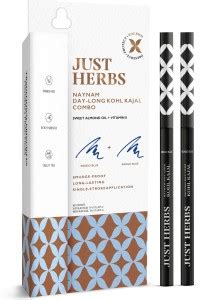 Just Herbs Naynam Day Long kohl Kajal Smudge-Proof Sweet Almond Oil ...