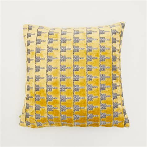 Buy Lush - Yellow Textured Velvet Cushion Cover - 40x40cm from Home ...