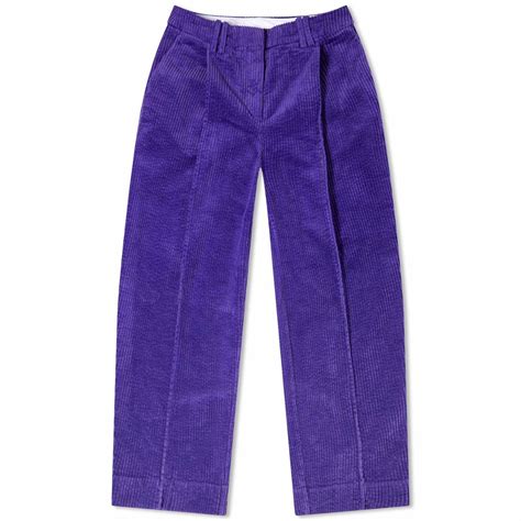GANNI Women's Corduroy Relaxed Pleated Pants in Simply Purple GANNI