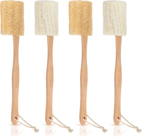 Amazon.com: 2Pack Loofah Sponge, Qewro Dual-Sided Loofah on a Stick ...