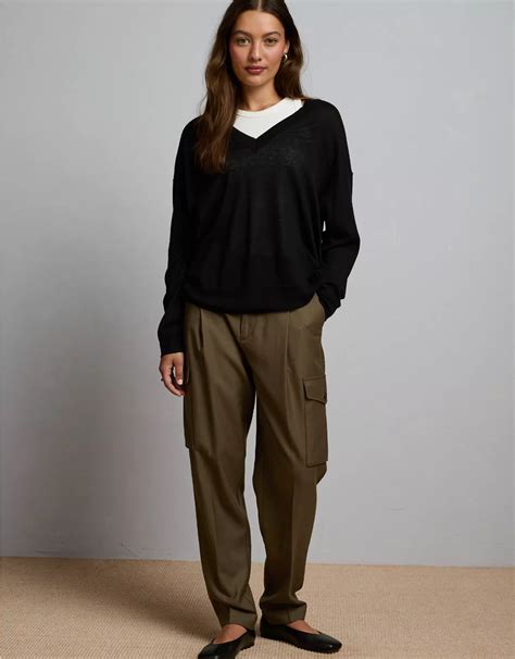 AE77 Premium Slinky Deep V-Neck Sweater | American Eagle