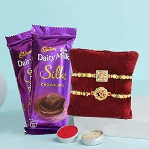 TIED RIBBONS Rakhi for Brother with Chocolate - Set of 2 Premium ...