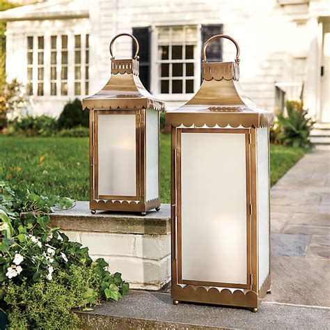 Saylor Lantern with Antique Brass & Frosted Glass Panels