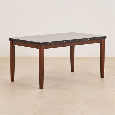 Buy (Refurbished) Jasper Faux Marble Top 6-Seater Dining Table - Black ...