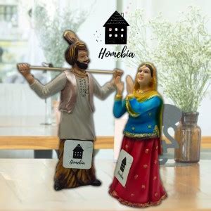 Homebia Baisakhi Punjabi Couple Showpiece Bhangra Statue Handicraft ...