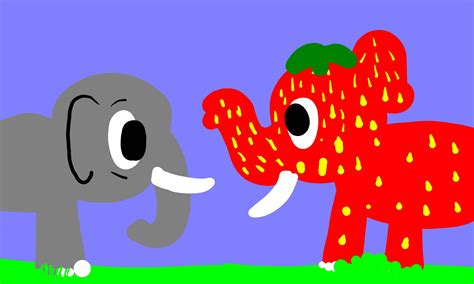 Elephant Meets Strawberry Elephant by juwonbabs on DeviantArt