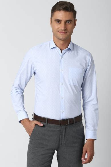 Buy Men Blue Full Sleeves Formal Shirt Online - 572414 | Peter England