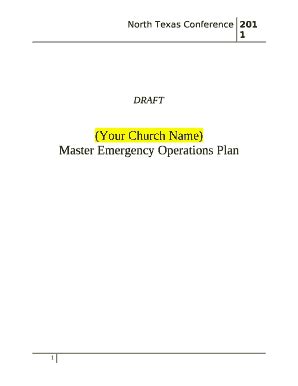 One Way Baptist Church Emergency Action Plan - Squarespace Doc Template ...