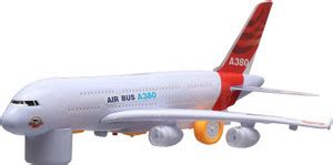 Tenmar Musical AeroPlane Airbus Bump & Go Action Toy with Sound & Light ...
