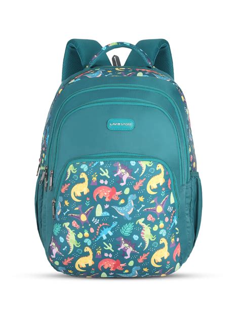 Lavie Sport Dino 39L Printed School Unisex Backpack with Rain cover fo ...