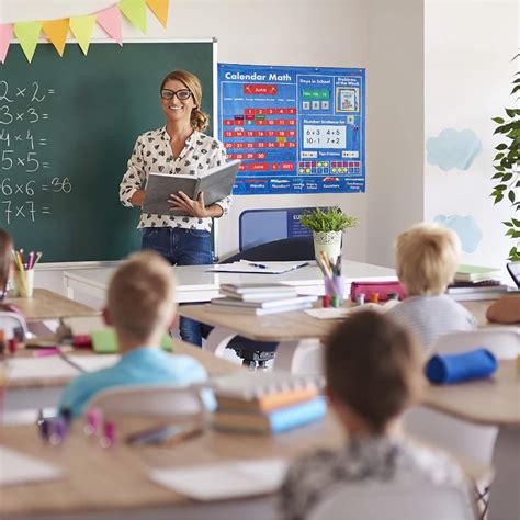 INDRAK Math Calendar for Elementary School-Classroom Pocket Chart for ...