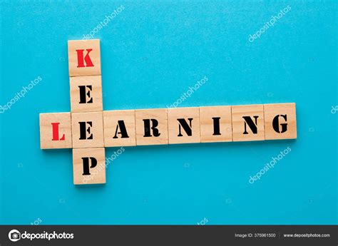 Words Keep Learning Concept Crossword Clues Wooden Blocks Blue ...
