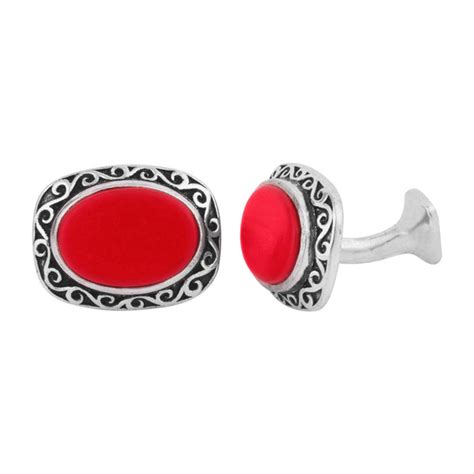 Oval Red Milestone Cufflinks – VOYLLA