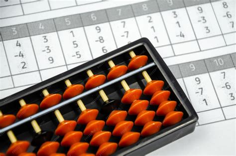 Premium Photo | Abacus for mental arithmetic on background of sheet of ...