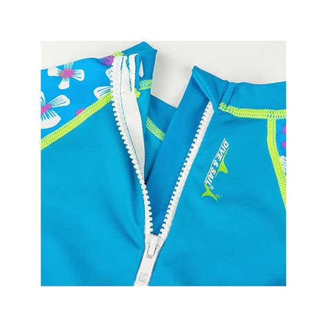 One piece Knee Length Kids Swimwear Purple & Blue Floral Print, UPF 50 ...