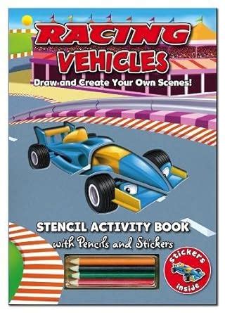 Buy Activity Stencil Books - Racing Cars: Colouring & Activity Book ...