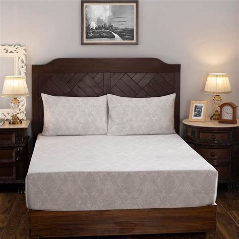 Buy Maspar Nostalgic Attire Classic Cambric 400Tc Cotton Silver King ...