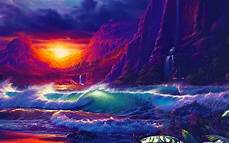 Wallpaper Drawings by Sunset Orange Sky Cloud Sea Waves Of The Sea Rocky Wallpaper Drawings
