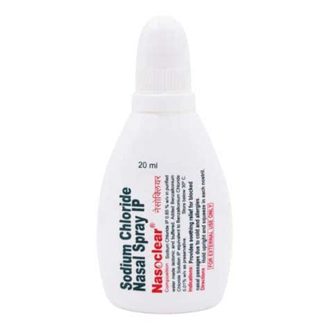 Buy NASOCLEAR 0.65% BOTTLE OF 20ML NASAL SPRAY Online & Get Upto 60% ...