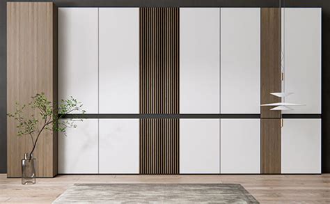 Modern White & Wood Swing Wardrobe Manufacturer - Gurugram, Delhi