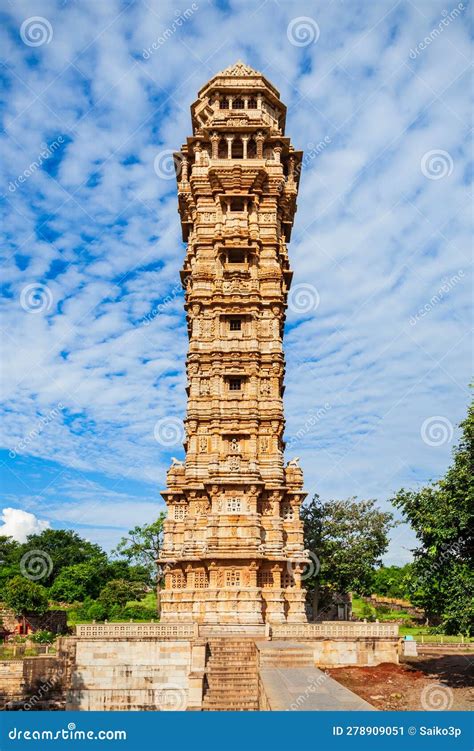 Vijay Stambha Tower, Chittor Fort, Chittorgarh Stock Image - Image of ...