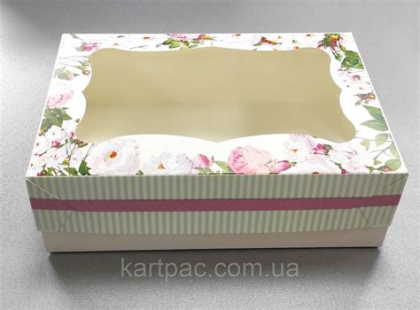 Коробка для кондитерских изделий с прозрачным окном 250*170*80 купить в ...