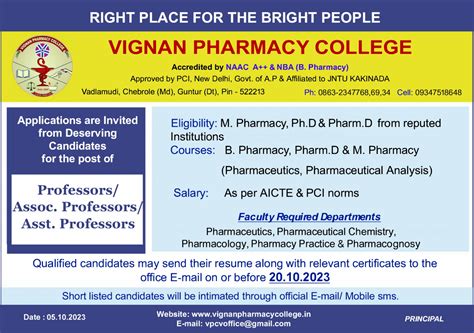 VIGNAN PHARMA CY COLLEGE, Vadlamudi