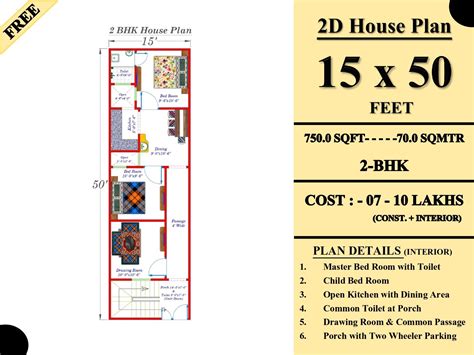 15 x 50 house plan – Artofit