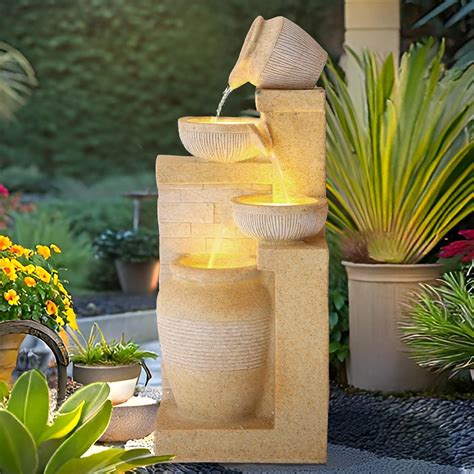 USSerenaY 4-Tier Outdoor Indoor Water Feature Fountain, 32 H India | Ubuy