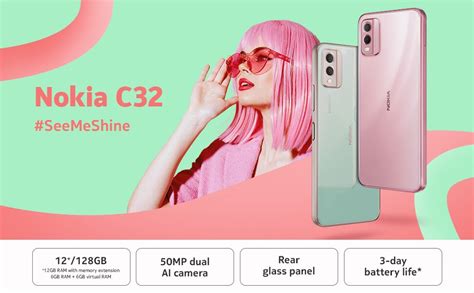 Buy Nokia C32 6 GB RAM 128 GB ROM Smartphone Charcoal Mint at Reliance ...