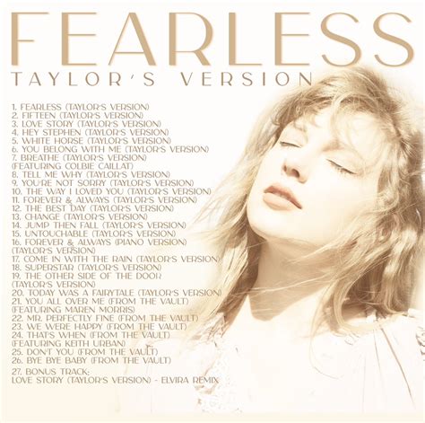 Eight Songs From Taylor Swift's "Fearless (Taylor's Version)" Appear On ...