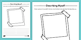 Describing Myself Adjective Worksheet