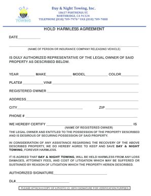 Hold Harmless And Insurance Agreement Forms and Templates - Fillable ...