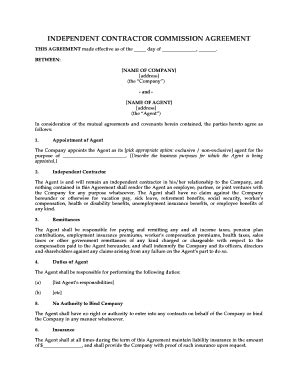18 Printable agents commission agreement Forms and Templates - Fillable ...