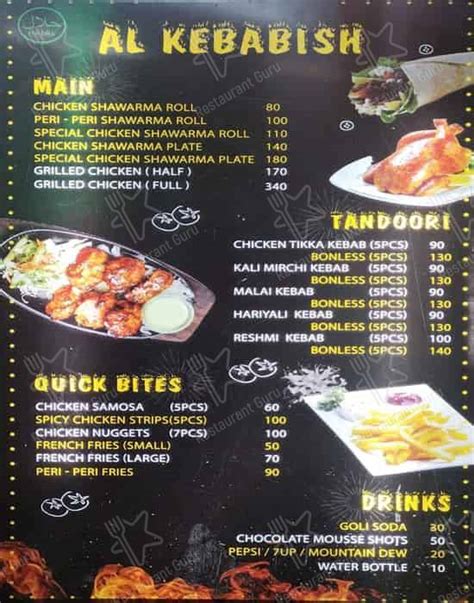 Menu at Al Kebabish, Chennai, No. 6
