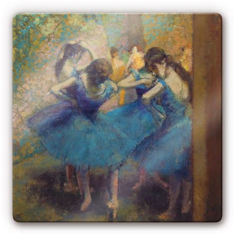 Degas - The Blue Dancers Glass art | wall-art.com