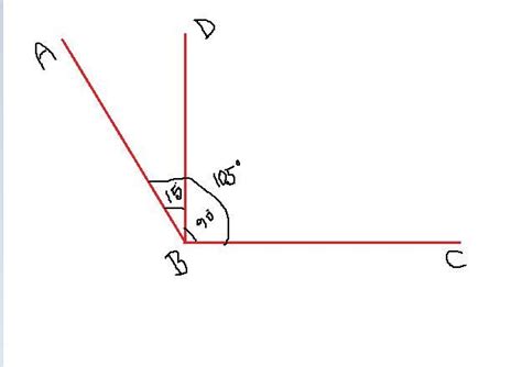 draw an angle ABC of measure 105 degree.take a point D in its interior ...