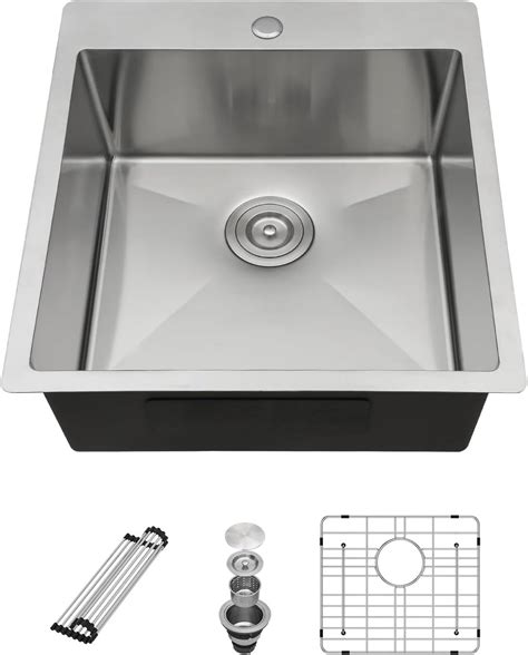 Sarlai 18 Drop Bar Sink Stainless Steel - 18 x 18 Inch Bar Prep Sink ...