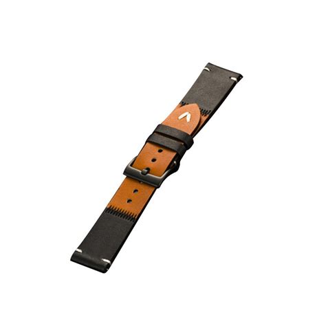 Orange & Black Leather Strap – chronosee