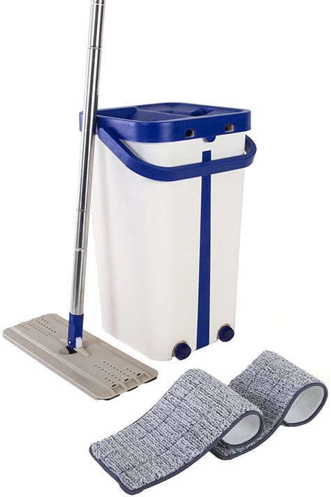 Self-Cleaning Flat Mop and Bucket Set | 360 Swivel Head Mop With ...