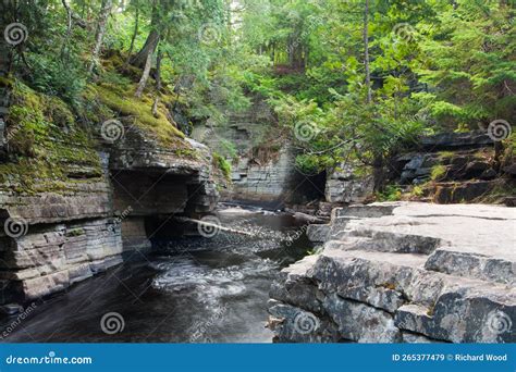 Canyon Falls Roadside Park, Michigan Stock Image - Image of peninsula ...