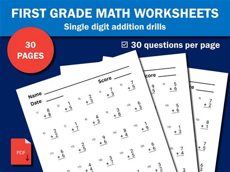 Image result for First Grade Math Sheets