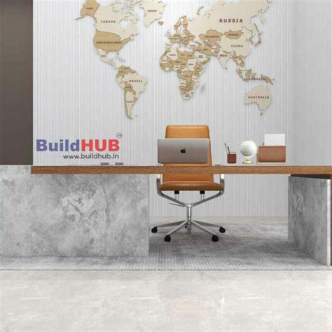 Concrete & Wood CEO Table with Modern Design - BuildHUB