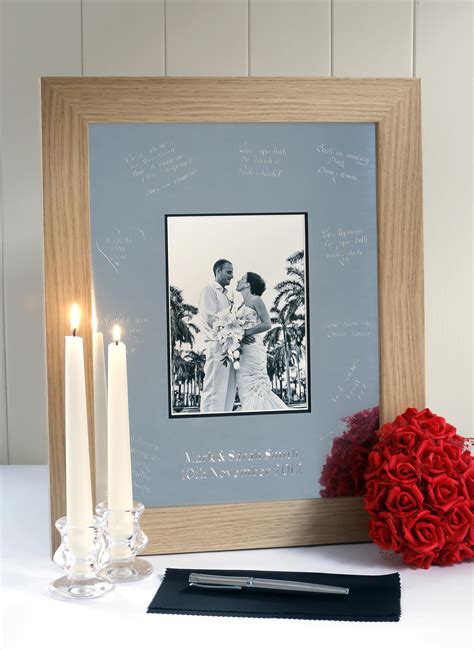 Unique and Personalised Engravable Wedding Guest Book Picture Frames