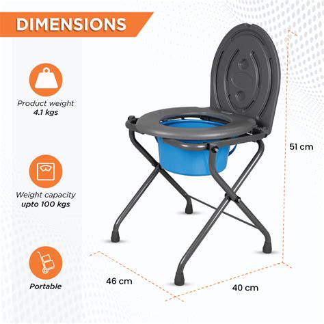 Comfort - Medipedic Commode | Foldable Commode | Light Weight | 100Kg ...