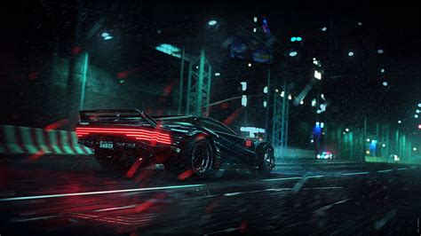 Cyberpunk 2077 Car Racing Wallpaper HD