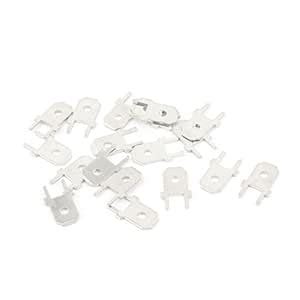 PRAV® 19pcs Silver Tone Metal Male PCB Soldering Tab Terminal Lug 6.3mm ...