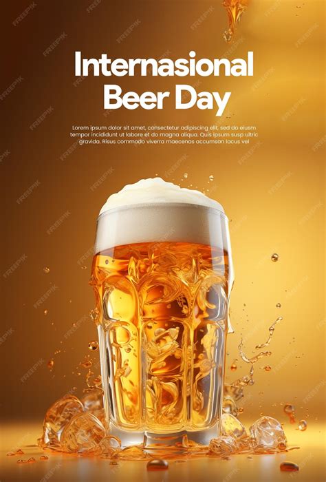 Premium PSD | Poster for a beer with a glass of beer.